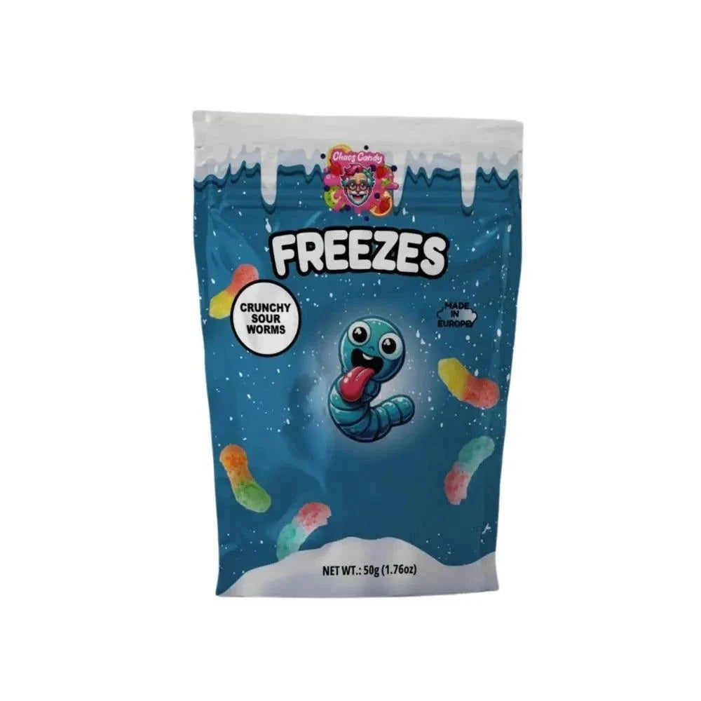 candytoys.ch Gefriergetrocknete saure Würmer - 50g - Knuspriger Snack elektroniktrade Switzerland