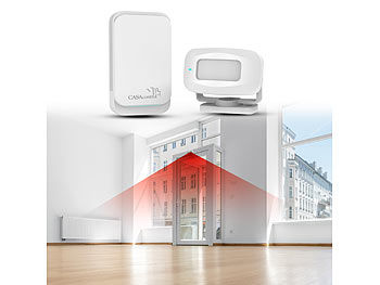 CASAcontrol CASAcontrol Funk-Durchgangsmelder & Alarm, PIR, batteriebetriebene Klingel, weiß elektroniktrade Switzerland