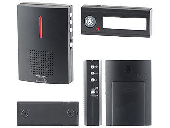 CASAcontrol Funk-Türklingel, Licht- & Ton-Signal, 100 m Reichweite, IPX4, schwarz Elektroniktrade Switzerland