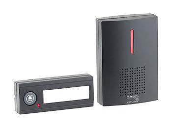 CASAcontrol Funk-Türklingel, Licht- & Ton-Signal, 100 m Reichweite, IPX4, schwarz Elektroniktrade Switzerland
