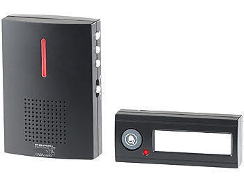 CASAcontrol Funk-Türklingel, Licht- & Ton-Signal, 100 m Reichweite, IPX4, schwarz elektroniktrade Switzerland