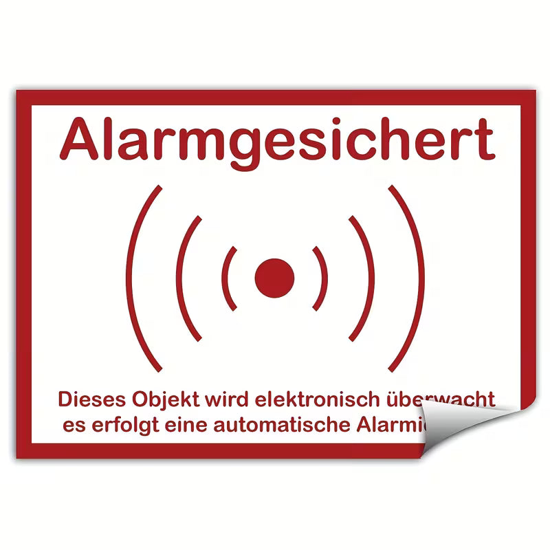 Sicherheitswarnaufkleber A6 – Alarmanlagen-Etikett für Innen- & Außen