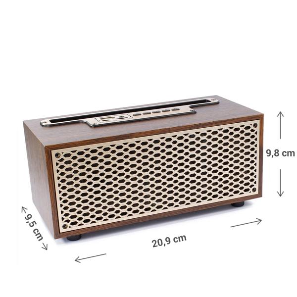 Bluetooth Radio, Vintage, Wireless, Holzgehäuse, 20,9 x 9,5 x 9,8 cm