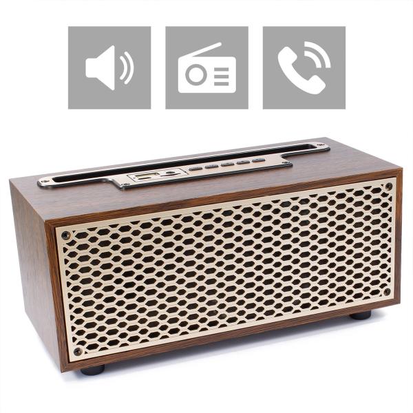 Bluetooth Radio, Vintage, Wireless, Holzgehäuse, 20,9 x 9,5 x 9,8 cm