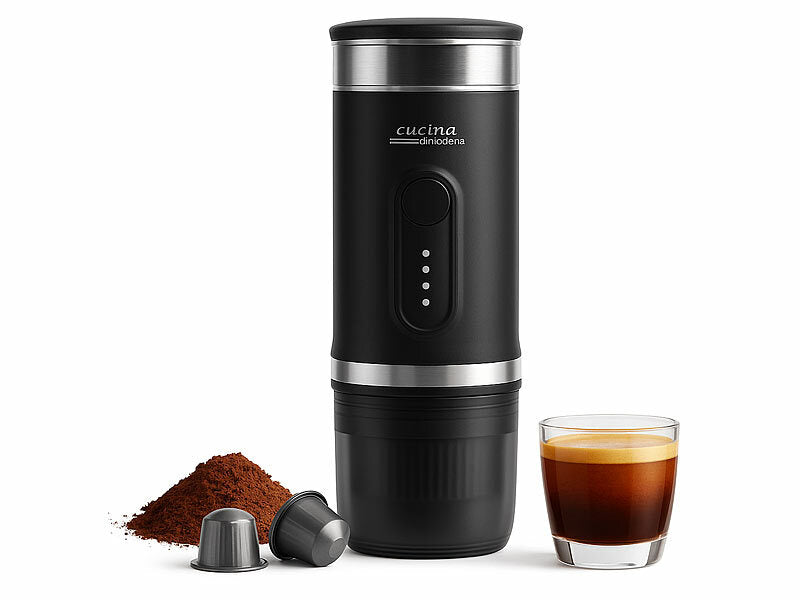 Cucina di Modena Mobile Akku-Espressomaschine mit Wasserkocher, auch für Kapseln, 15bar Elektroniktrade Switzerland