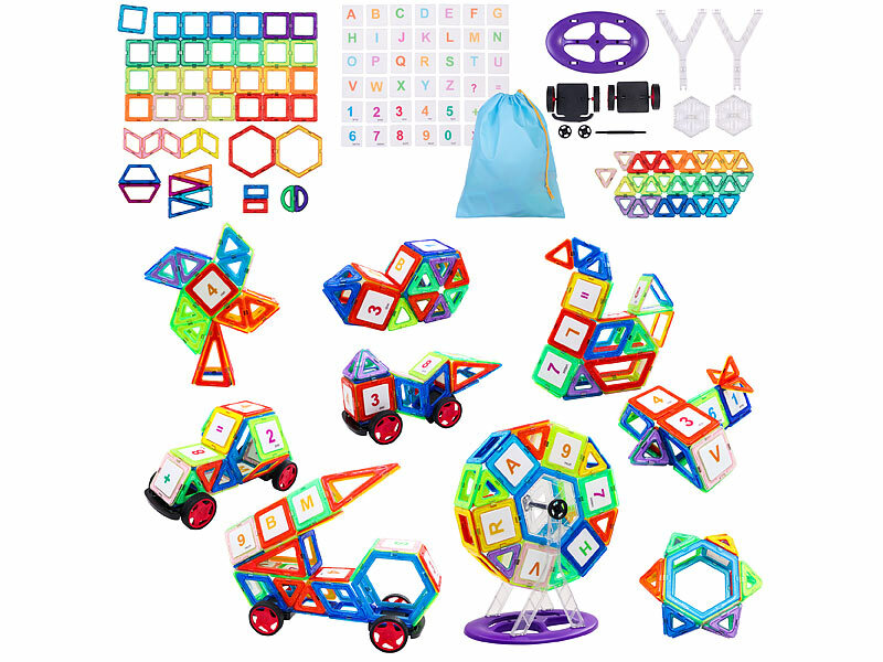 120 magnetische Bausteine, verschiedene Formen