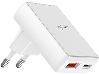 USB Ladegerät Tablet: revolt Flaches USB-Netzteil mit USB-C PD 30 W, USB-A Quick Charge 18 W erhältlich auf eMall