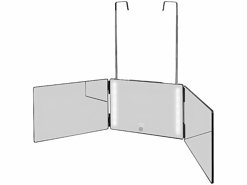 360°-Akku-LED-Tür-Spiegel, Teleskophaken, höhenverstellbar, klappbar
