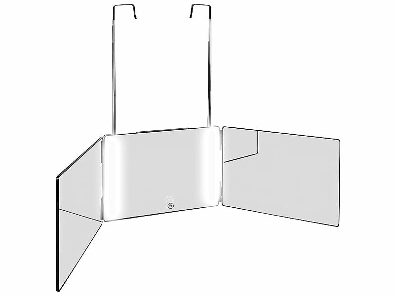 360°-Akku-LED-Tür-Spiegel, Teleskophaken, höhenverstellbar, klappbar