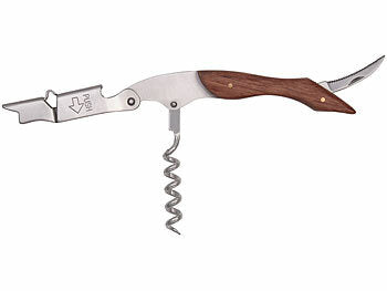 Rosenstein & Söhne Edelstahl-Kellnermesser und -Korkenzieher mit Rosenholz-Griff erhältlich auf eMall