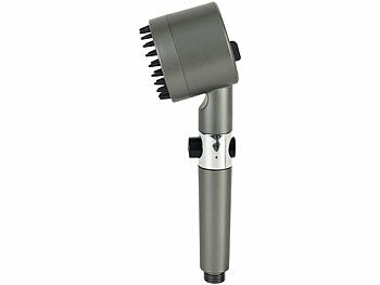 BadeStern Duschkopf: Hochdruck-Massage-Handbrause mit Silikon-Massagebürste, 4 Modi, Filter (Duschkopf Handbrause)