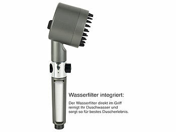 BadeStern Duschkopf: Hochdruck-Massage-Handbrause mit Silikon-Massagebürste, 4 Modi, Filter (Duschkopf Handbrause)