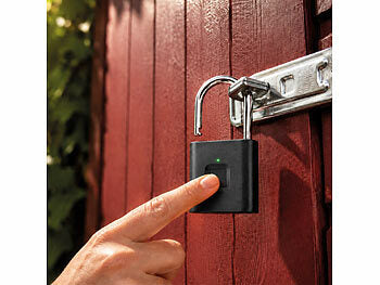 VisorTech 2er-Set Fingerabdruck-Vorhängeschlösser, Bluetooth, App, Akku, IPX8 erhältlich auf eMall