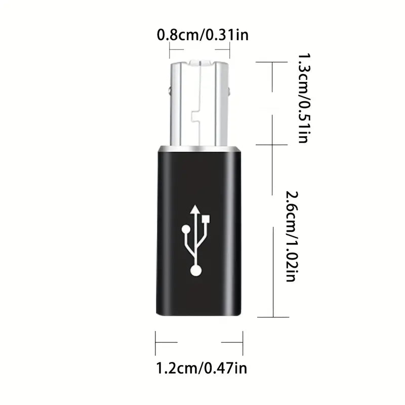 USB-C Buchse auf USB 2.0 B MIDI Adapter für Instrumente/Drucker/Scanner