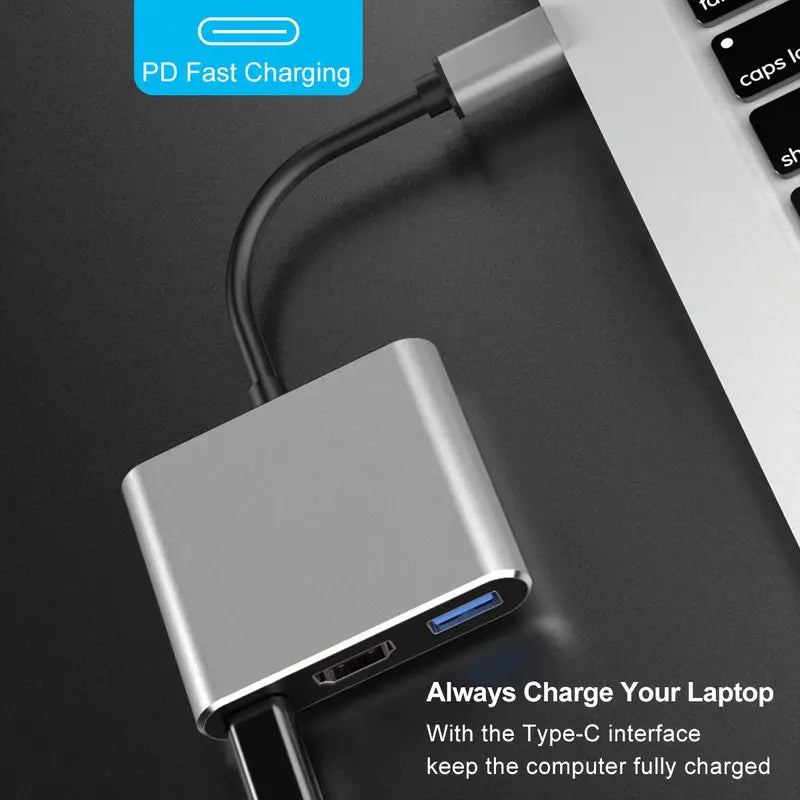 USB-C zu HDTV-Multiport-Adapter, Typ-C-Hub Thunderbolt 3 zu HDTV 4K-Ausgang