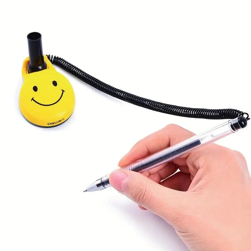 Deli Unterschriftenstift mit Smilie Halter für Tische, Schalter, Kassen Elektroniktrade Switzerland