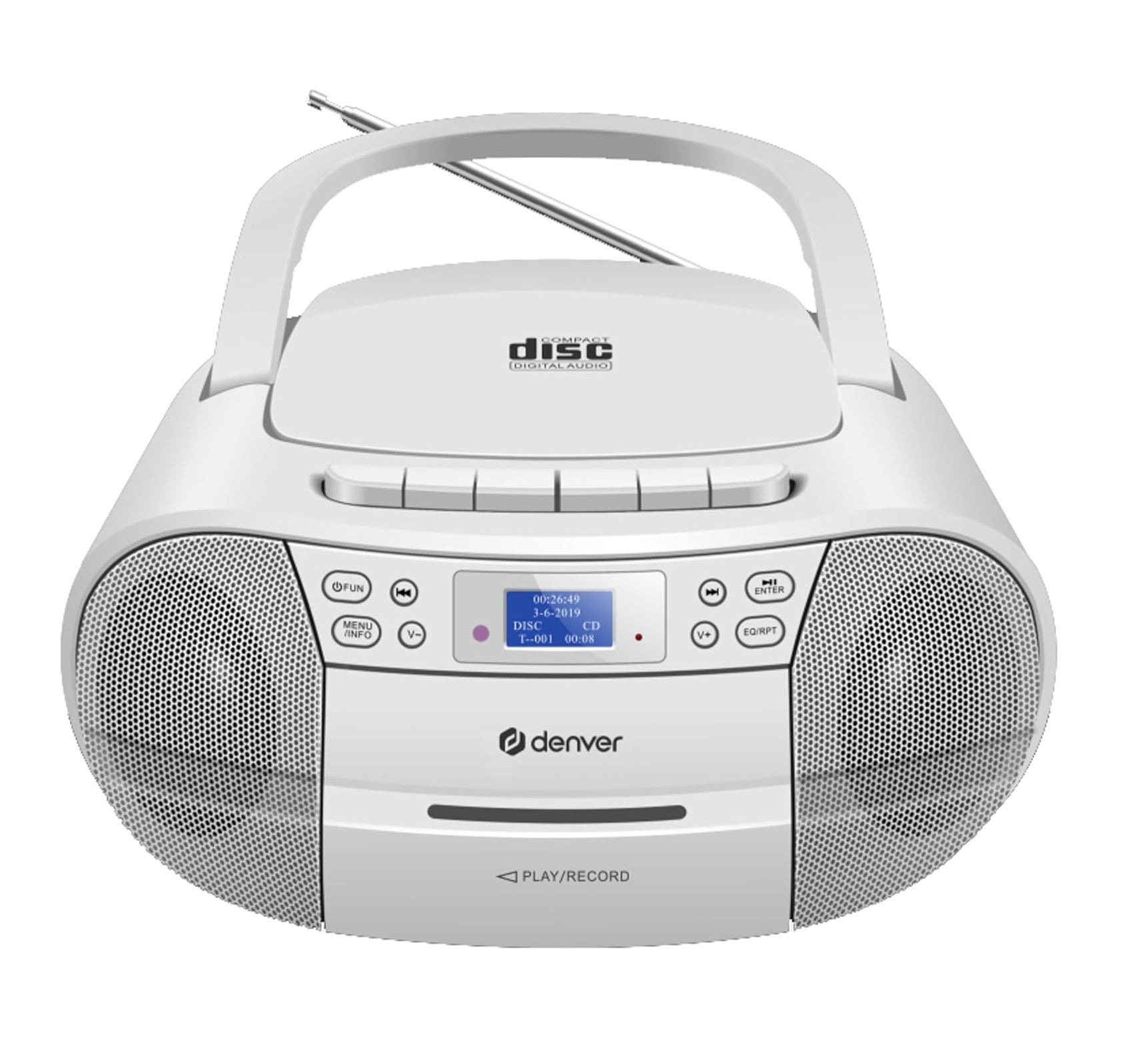 Denver Stereo Boombox Denver TDC-280 mit DAB+/UKW-Radio Kassettenspieler CD-Player AUX Elektroniktrade Switzerland