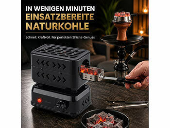 Duvence Duvence Shisha Kohlegrills: Profi-Shisha-Kohleanzünder für bis zu 28 Briketts, stufenlos, 1.200 W elektroniktrade Switzerland