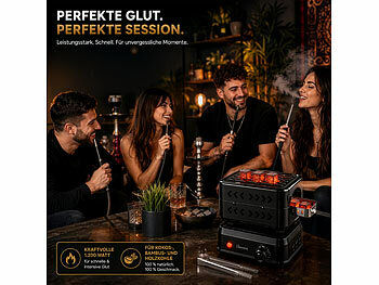 Duvence Duvence Shisha Kohlegrills: Profi-Shisha-Kohleanzünder für bis zu 28 Briketts, stufenlos, 1.200 W elektroniktrade Switzerland