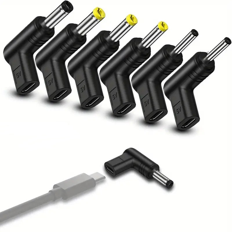 USB-C 90° Adapter DC-Anschlüsse 5V, 3.0–5.5 mm, Ladeadapter für Router 6 Stück