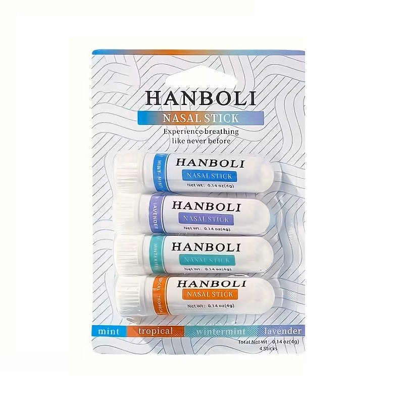 Naseninhalationsstäbchen – 100 % natürliche Aromen 4er  Set