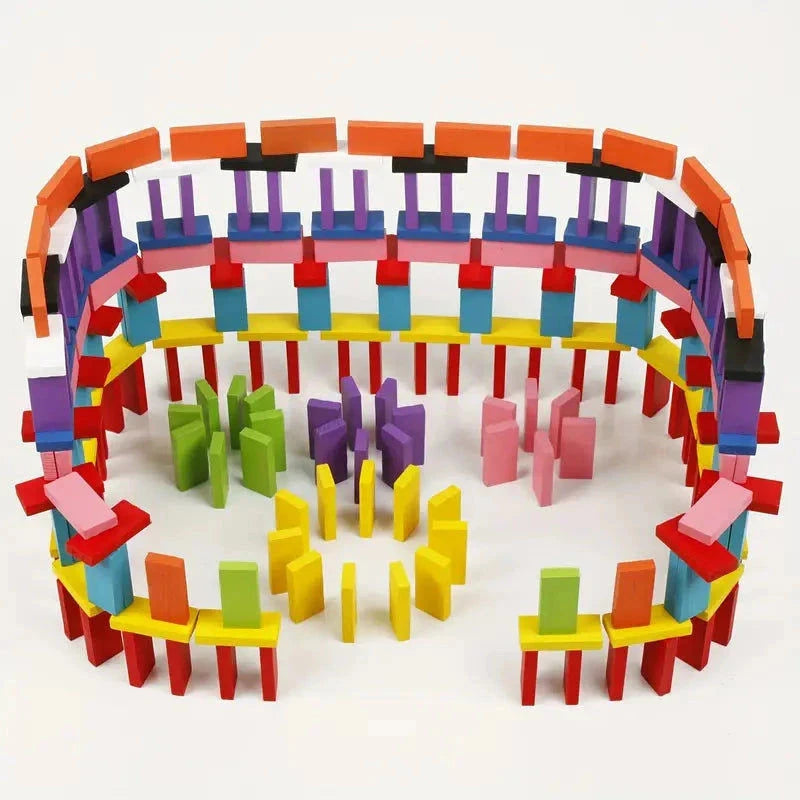 Elektroniktrade 100 Stück Holzdomino-Puzzle-Spielzeug Bausteine Farbig elektroniktrade Switzerland