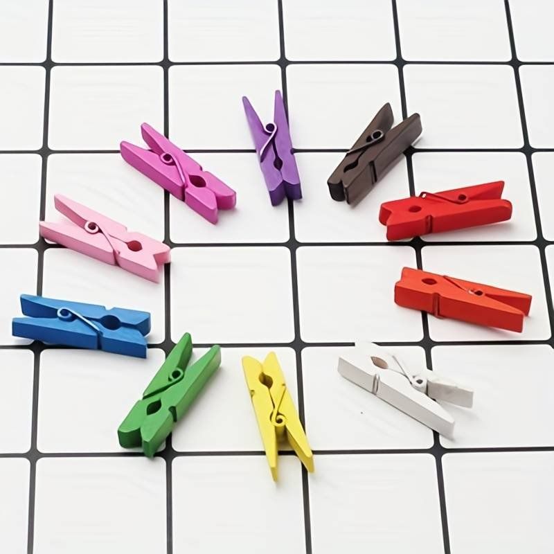 Elektroniktrade 100 Stück / Packung DIY Bunte Holzklammern, Handwerk Foto Clips, Memo Clip usw.. Elektroniktrade Switzerland