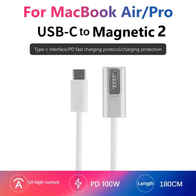 Elektroniktrade 100 W 5-poliges MagSafe 2 (T-förmig) auf USB-C/Typ-C PD-Ladekabel, Kabellänge: 1,8 m Elektroniktrade Switzerland