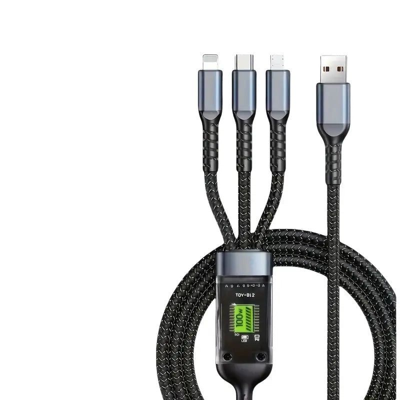 Elektroniktrade 100W Schnellladekabel 3-in-1 USB Type C - Multi-Port 1.2m elektroniktrade Switzerland