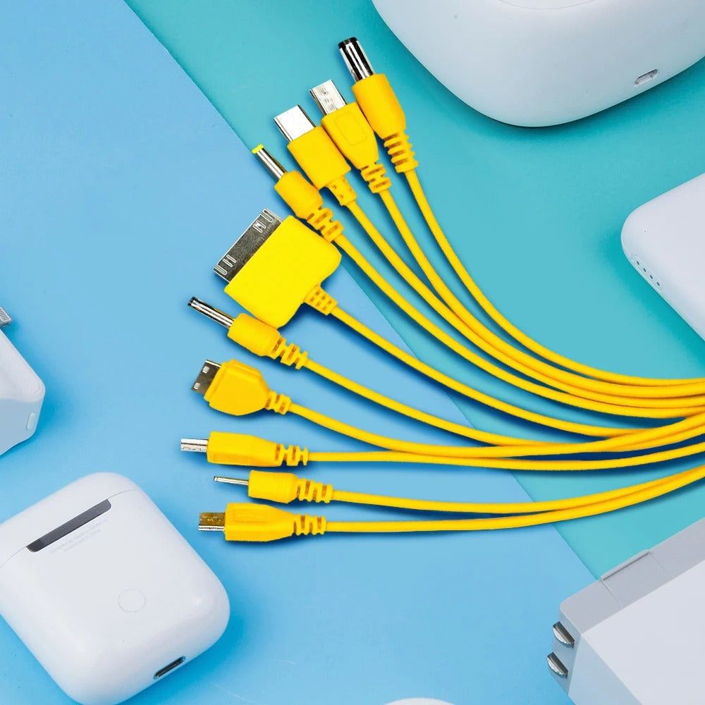 Elektroniktrade 10in1 Ladekabel für Smartphones & weitere Geräte (Gelb) elektroniktrade Switzerland