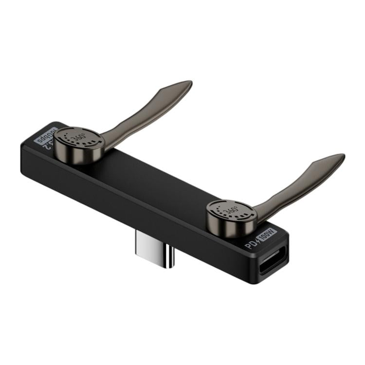 elektroniktrade 2-in-1 USB-C-Stecker auf zwei USB-C-Buchsen Adapter, faltbarer Handyhalter, 100W elektroniktrade Switzerland