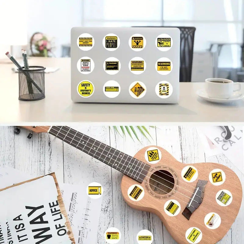 Elektroniktrade 200er-Pack Mini-Warnschilder & Graffiti-Aufkleber Elektroniktrade Switzerland