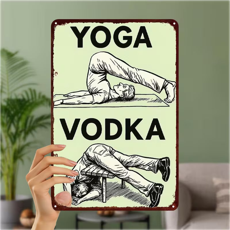 Elektroniktrade 2D-Flach, 1 Stk., Yoga & Wodka: Ein humorvolles Metall-Kunstschild Elektroniktrade Switzerland