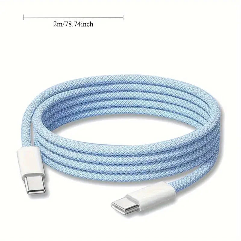 Elektroniktrade 2m 60W Schnellladekabel USB-C zu USB-C für iPhone/Android/ Blau oder Grün Elektroniktrade Switzerland