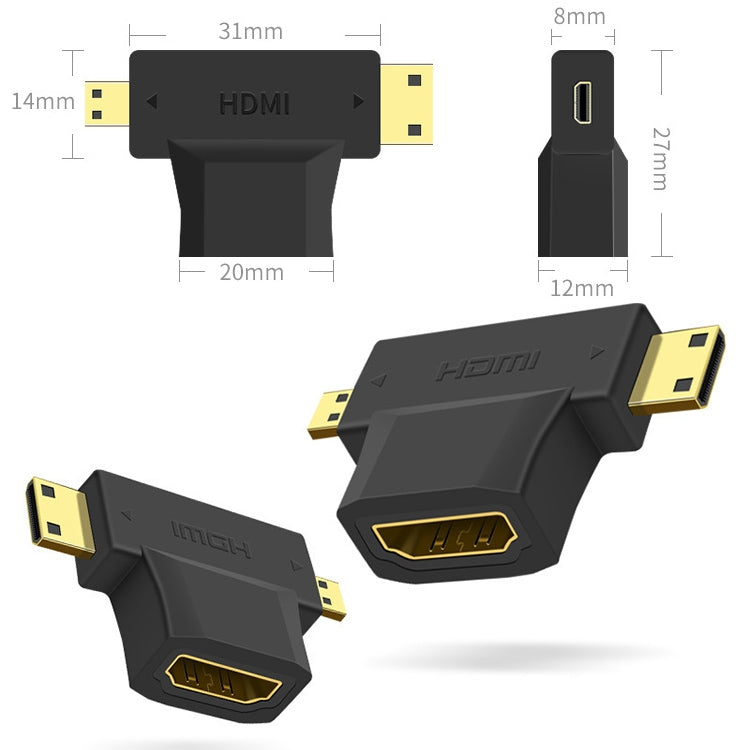 Elektroniktrade 3 in 1 HDMI-Buchse auf Mini-HDMI-Stecker + Micro-HDMI-Steckeradapter Elektroniktrade Switzerland