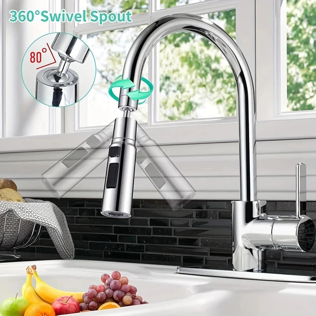 Elektroniktrade 360° drehbarer Wasserhahnbelüfter mit 3 Sprühmodi Silber elektroniktrade Switzerland