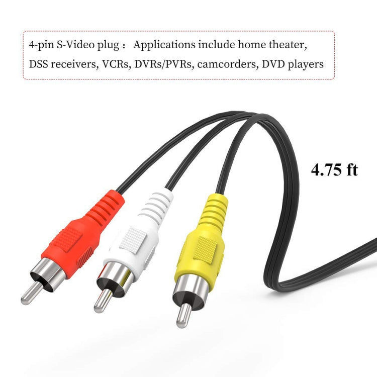 Elektroniktrade 4-poliger S-Video-zu-3-Cinch-AV-TV-Stecker-Kabelkonverteradapter elektroniktrade Switzerland