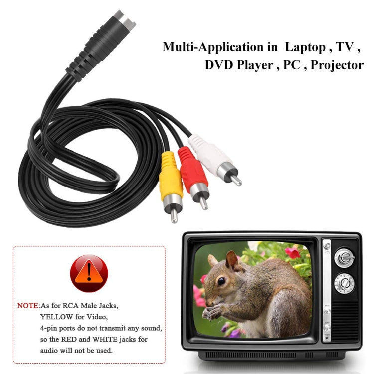 Elektroniktrade 4-poliger S-Video-zu-3-Cinch-AV-TV-Stecker-Kabelkonverteradapter elektroniktrade Switzerland