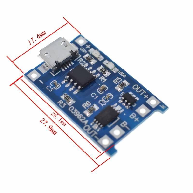 Elektroniktrade 5 V 1 A MicroUSB 18650 TP4056 Lithium-Batterielademodul Elektroniktrade Switzerland