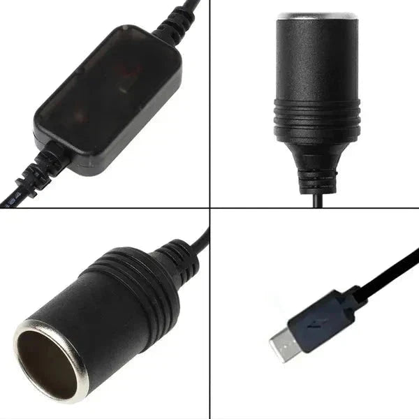Elektroniktrade 5 V-20 V einstellbares Spannungskonverterkabel Typ C auf Zigarettenanzünderbuchse elektroniktrade Switzerland