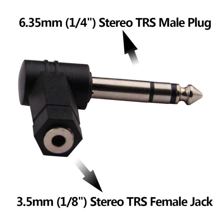 Elektroniktrade 6,35-mm-auf-3,5-mm-Klinkenstecker-90°-Kopfhörer-Mikrofon-Audioadapter, 6.35mm To 3.5mm Elektroniktrade Switzerland