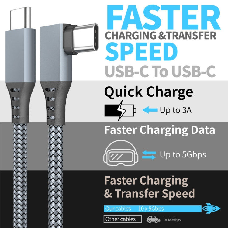 Elektroniktrade 6 m langes USB-C-/Typ-C-zu-USB-C-/Typ-C-Winkelstück, 5 Gbit/s, 60 W, USB 3.1 Gen1, Schnellladen & Daten Synchro. Elektroniktrade Switzerland