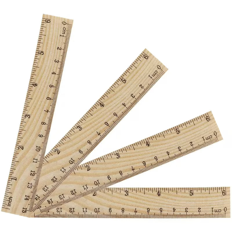 elektroniktrade 6 Zoll Holzlineal, 2 Skalen beidseitig aus Kiefernholz elektroniktrade Switzerland