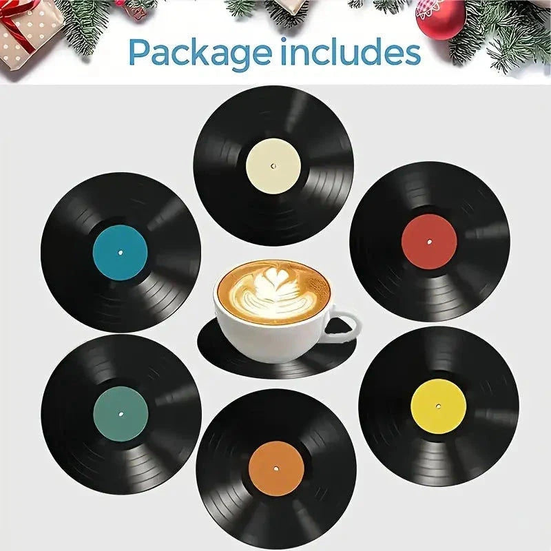 Elektroniktrade 6er-Set Klassische Musikschallplatten als Design Holzuntersetzer elektroniktrade Switzerland
