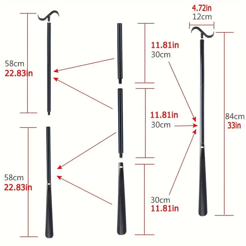 Elektroniktrade 88,9 cm langer Ankleidestick mit Schuhlöffel & Sockenentfernungswerkzeug Elektroniktrade Switzerland