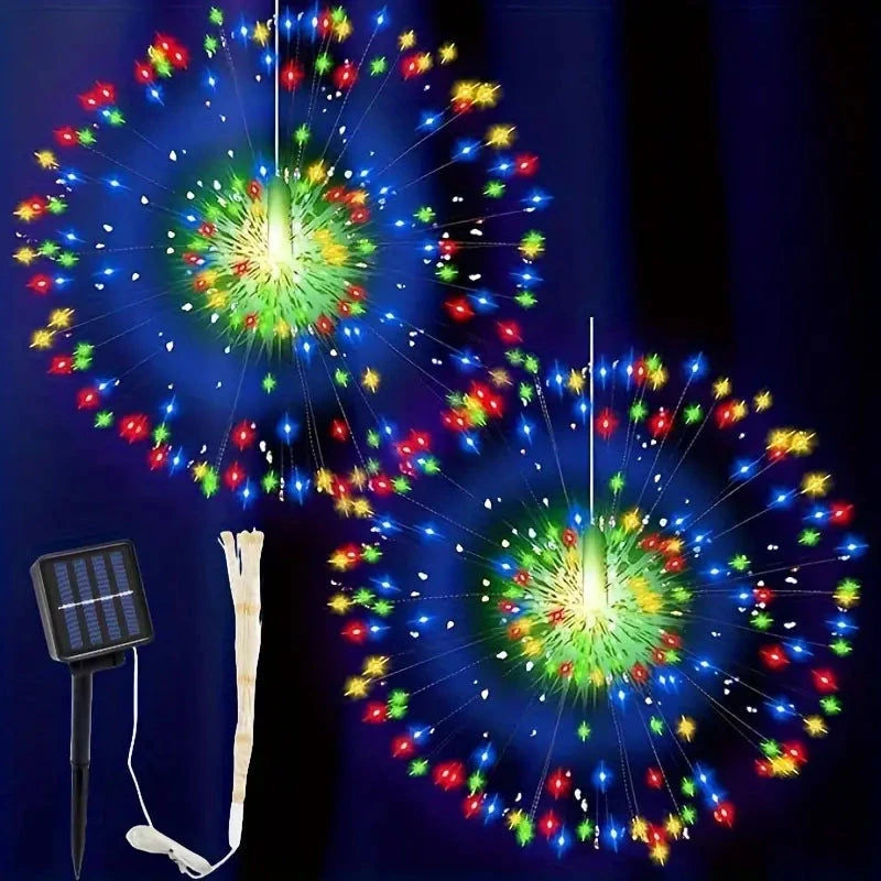 Elektroniktrade 90-Licht-Solar-Feuerwerkslicht, Märchenstern-Feuerwerks-Kronleuchter ( Warmweiss ) Elektroniktrade Switzerland