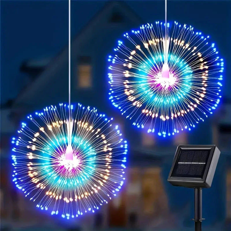 Elektroniktrade 90-Licht-Solar-Feuerwerkslicht, Märchenstern-Feuerwerks-Kronleuchter ( Warmweiss ) Elektroniktrade Switzerland