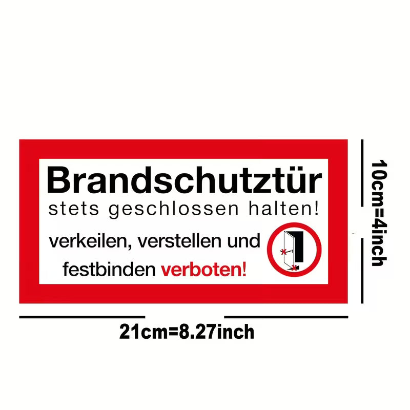 Elektroniktrade Brandschutztür - Warnschild - "Immer geschlossen halten! elektroniktrade Switzerland