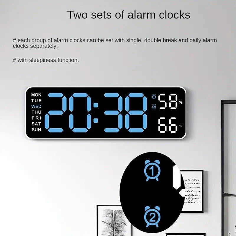 Elektroniktrade Digitale Led Wanduhr mit USB Power - Temperatur & Luftfeuchtigkeitsanzeige Elektroniktrade Switzerland
