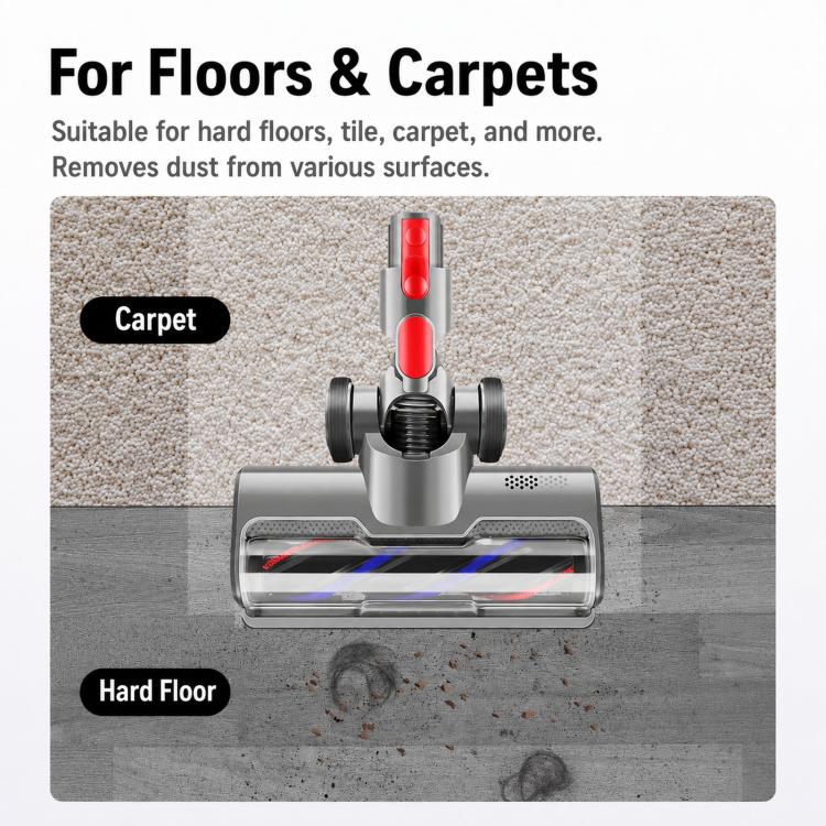 elektroniktrade Direktantrieb-Bodendüse für Dyson V7 / V8 / V10 / V11 / V15 Staubsauger, Bodenbürste mit LED-Scheinwerfern, 18454 elektroniktrade Switzerland